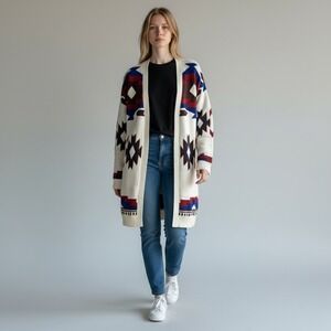 NWT Lucky Brand Women's Aztec Cardigan Sweater Size M Original